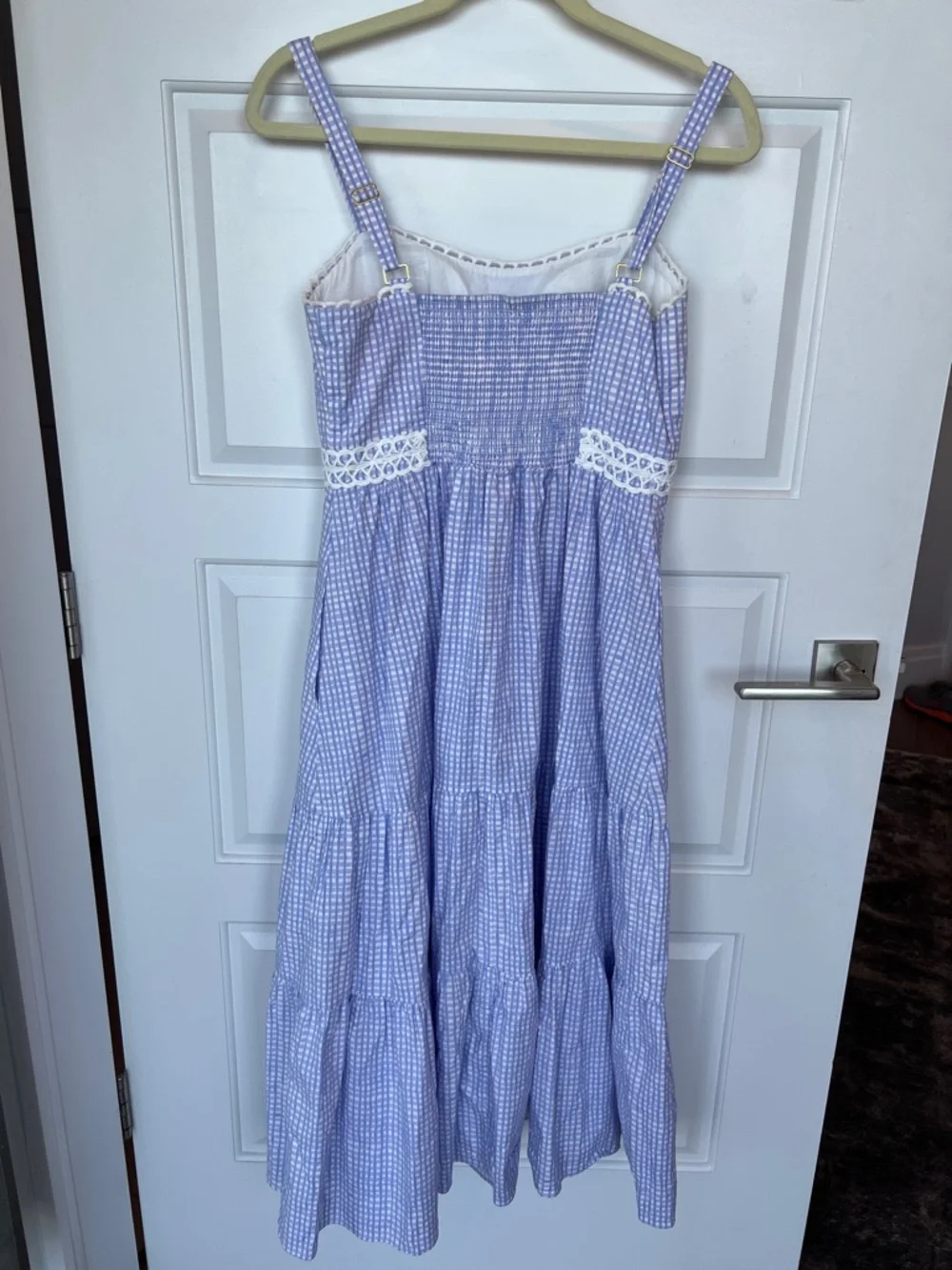 Lilly Pulitzer Olivet Stretch Midi Dress in Light Lilac Verbena Gingham size 6 - Picture 5 of 10